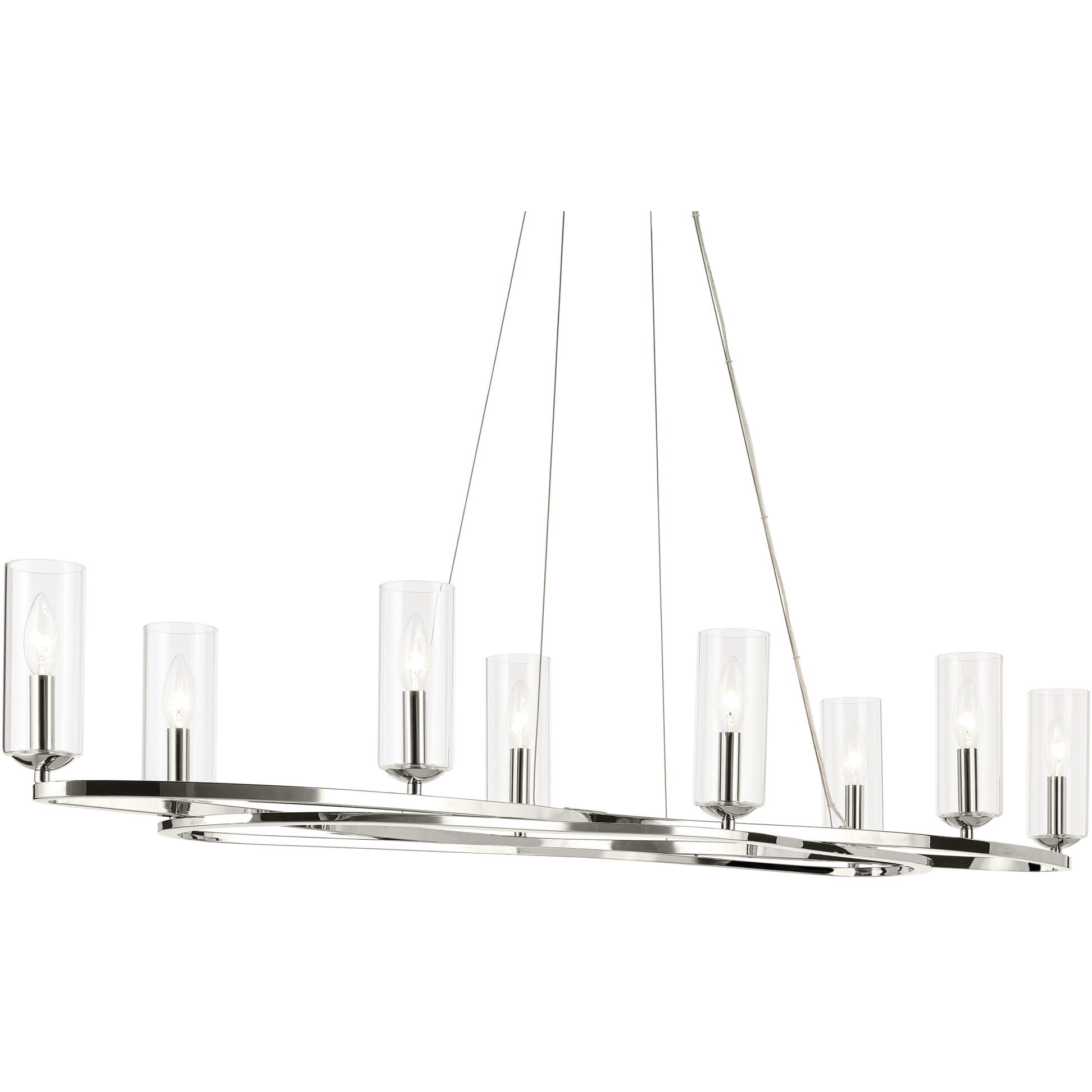 Harpin Linear Chandelier Ceiling Light in Polished Nickel