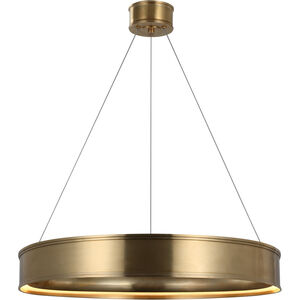 Chapman & Myers Connery LED 30 inch Antique-Burnished Brass Ring Chandelier Ceiling Light