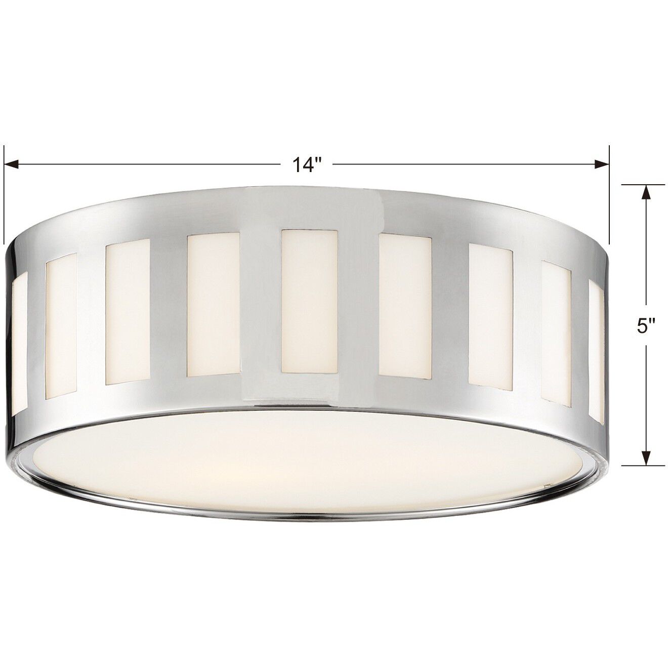 Kendal 3 Light 14 inch Polished Nickel Flush Ceiling Light