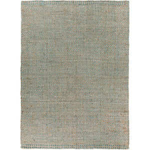 Reeds 63 X 39 inch Blue and Neutral Area Rug, Jute