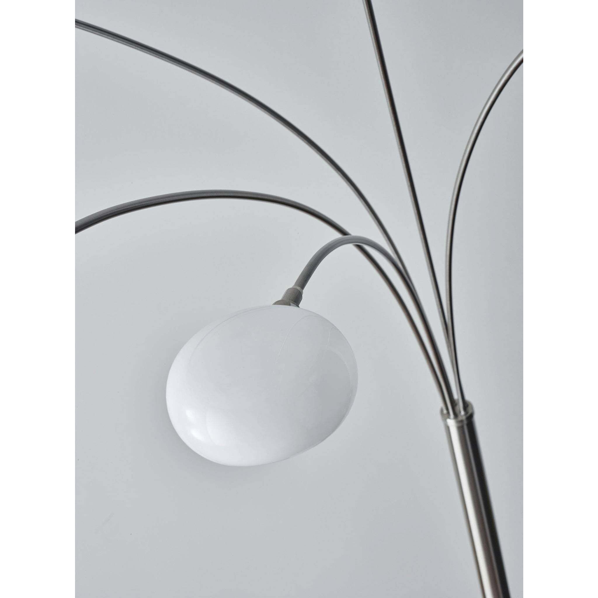 Luna 86 inch 40 watt Satin Steel Arc Lamp Portable Light