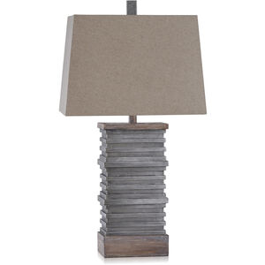 Roman 31 inch 100.00 watt Slate Grey/Brown Table Lamp Portable Light