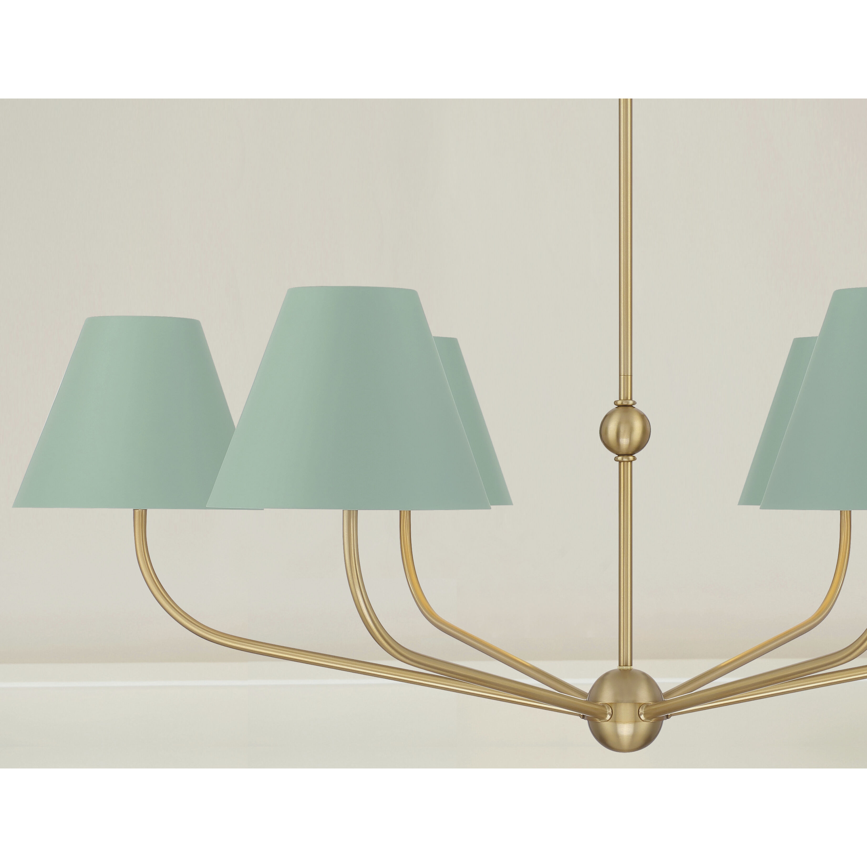 Xavier 6 Light 40 inch Vibrant Gold and Green Chandelier Ceiling Light