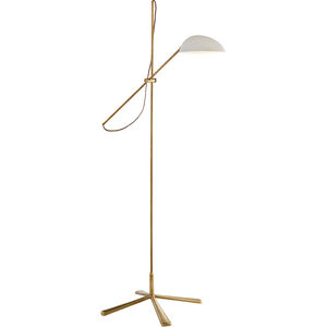 AERIN Graphic 67 inch 60.00 watt Hand-Rubbed Antique Brass Floor Lamp Portable Light in White