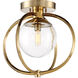 Piltz 1 Light 14.5 inch Satin Brass Semi Flush Ceiling Light