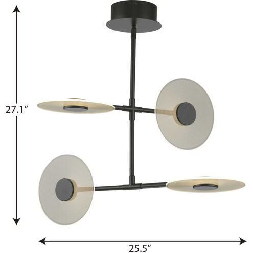 Spoke LED LED 25.5 inch Matte Black Chandelier Ceiling Light, Progress LED