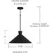 Paloma 1 Light 17.75 inch Textured Black Pendant Ceiling Light