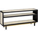 Deanna 72 inch Ivory and Black and Brushed Brass and Clear Console Table
