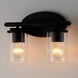 Corona 2 Light 12 inch Black Bath Vanity Wall Light in Clear