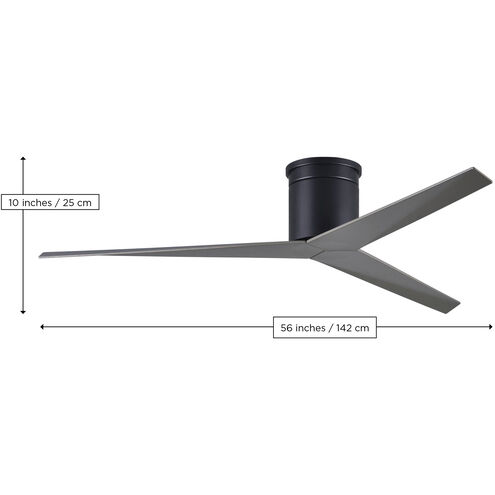 Atlas Eliza-H 56 inch Matte Black with Brushed Nickel Blades Ceiling Mount Paddle Fan, Atlas