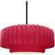 Radiance Collection - Pleated Tier Pendant Ceiling Light in Matte Black, Black Cord, Replaceable Bulb, Cerise, 14.5W x 5.25H, Form+Finish+Function