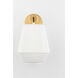 Debi 1 Light 8 inch Aged Brass Wall Sconce Wall Light, Cylinder