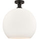 Edison Athens 1 Light 14 inch Oil Rubbed Bronze Semi-Flush Mount Ceiling Light in Matte White Glass