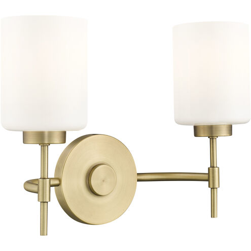 Keylee 2 Light 15.5 inch Vintage Brass Bathroom Vanity Light Wall Light
