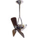 Matthews-Gerbar Jarold Direcional 16 inch Polished Chrome with Solid Mahogany Wood Blades Directional Ceiling Fan, Matthews-Gerbar