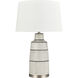 Ansley 30 inch 150 watt White with Black and Satin Nickel Table Lamp Portable Light