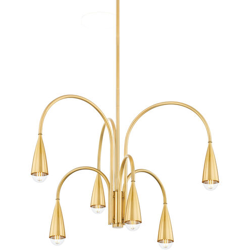 Jenica 6 Light 28.25 inch Aged Brass Chandelier Ceiling Light