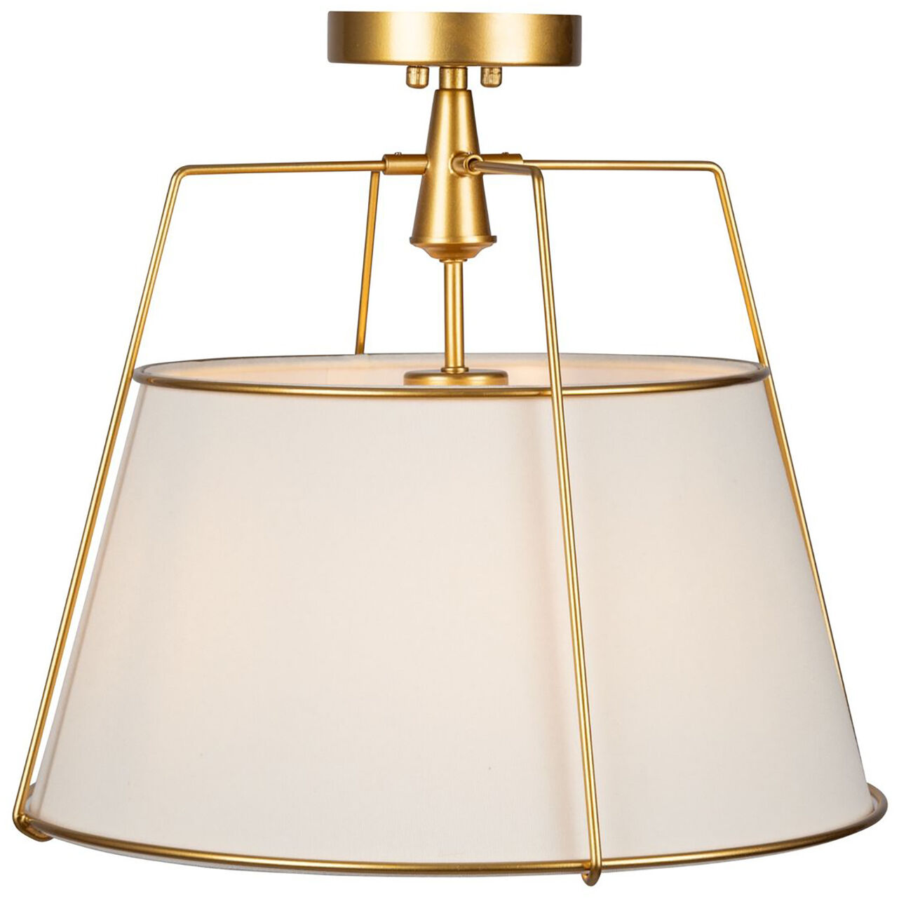 Pullman LED 17 inch Brass Semi-Flush Mount Ceiling Light
