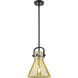 Downtown Urban Newton Cone 1 Light 10 inch Matte Black Mini Pendant Ceiling Light in Mercury