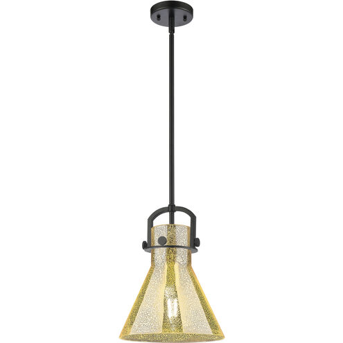 Downtown Urban Newton Cone 1 Light 10 inch Matte Black Mini Pendant Ceiling Light in Mercury