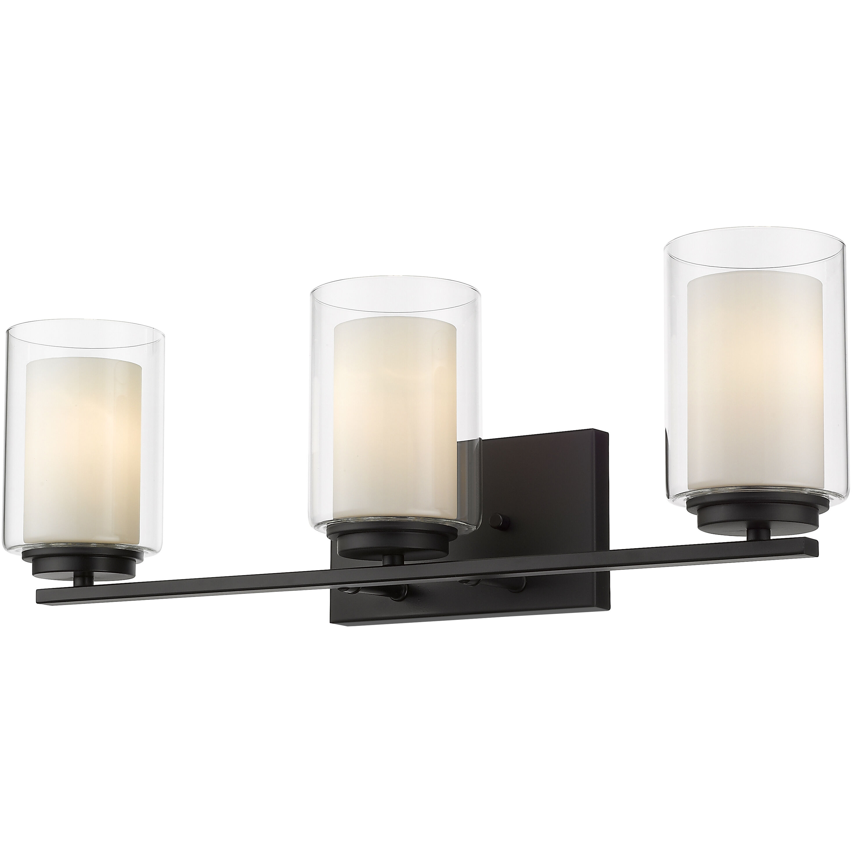 Willow 3 Light 24 inch Matte Black Vanity Wall Light