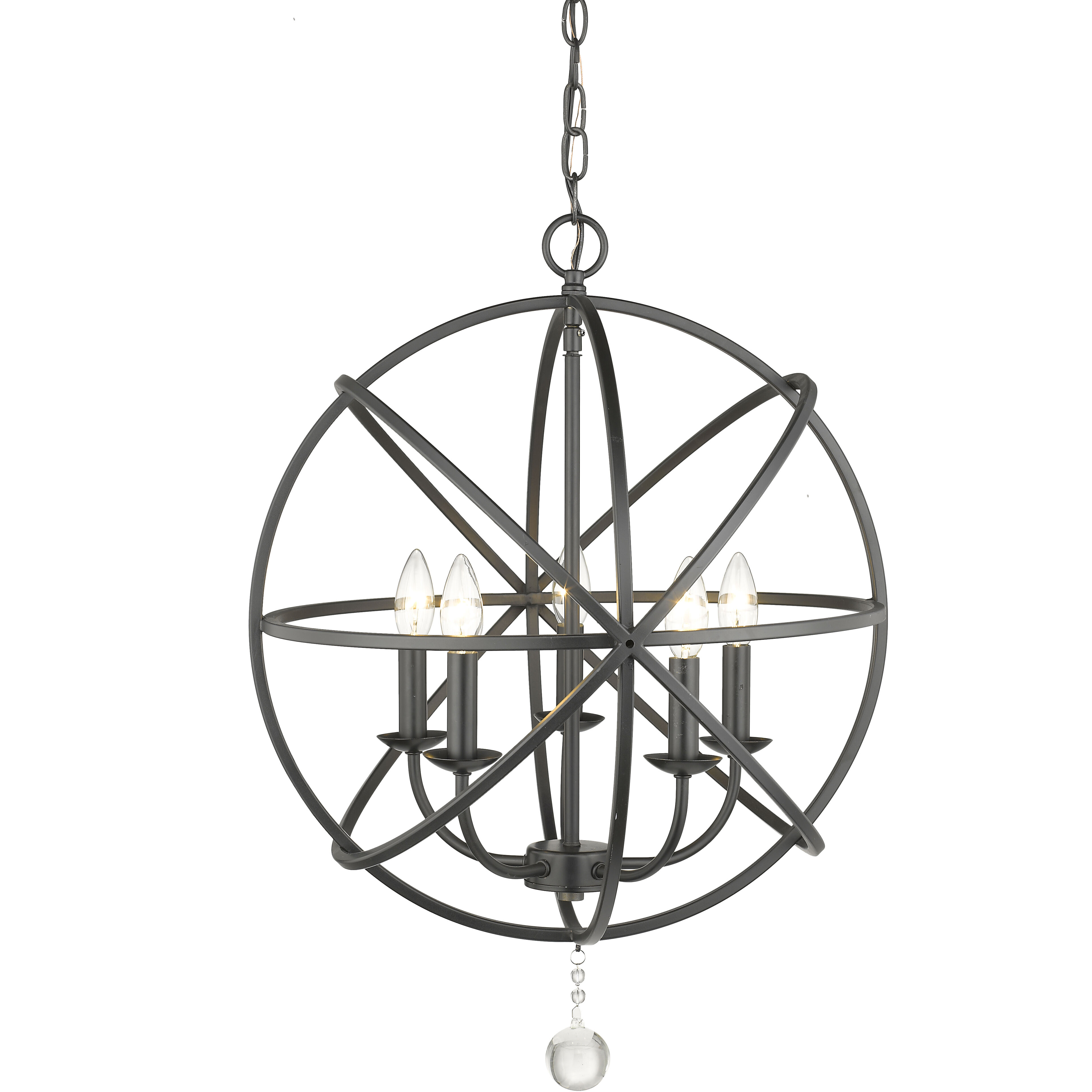 Tull 5 Light 20 inch Matte Black Chandelier Ceiling Light