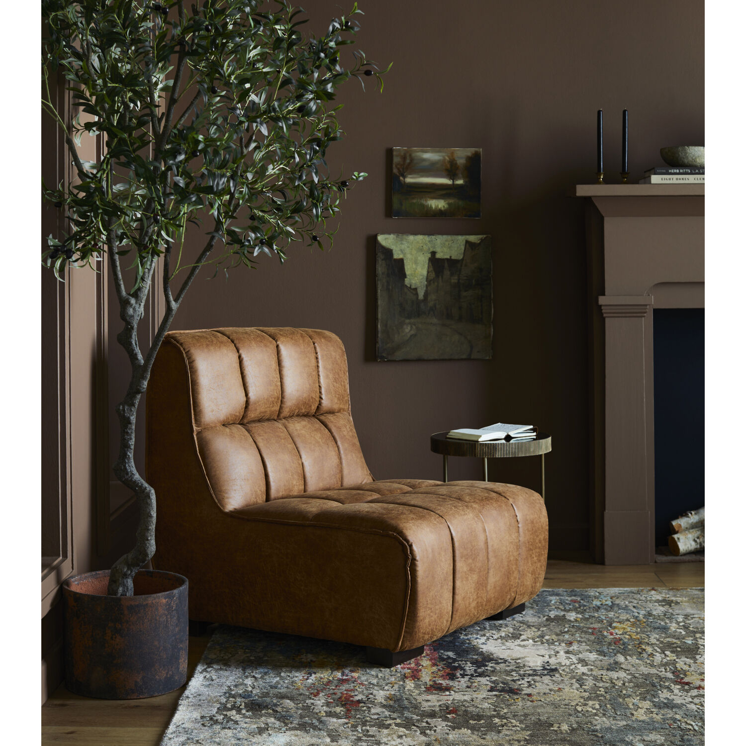 Belfort Medium Brown / Dark Brown Lounger