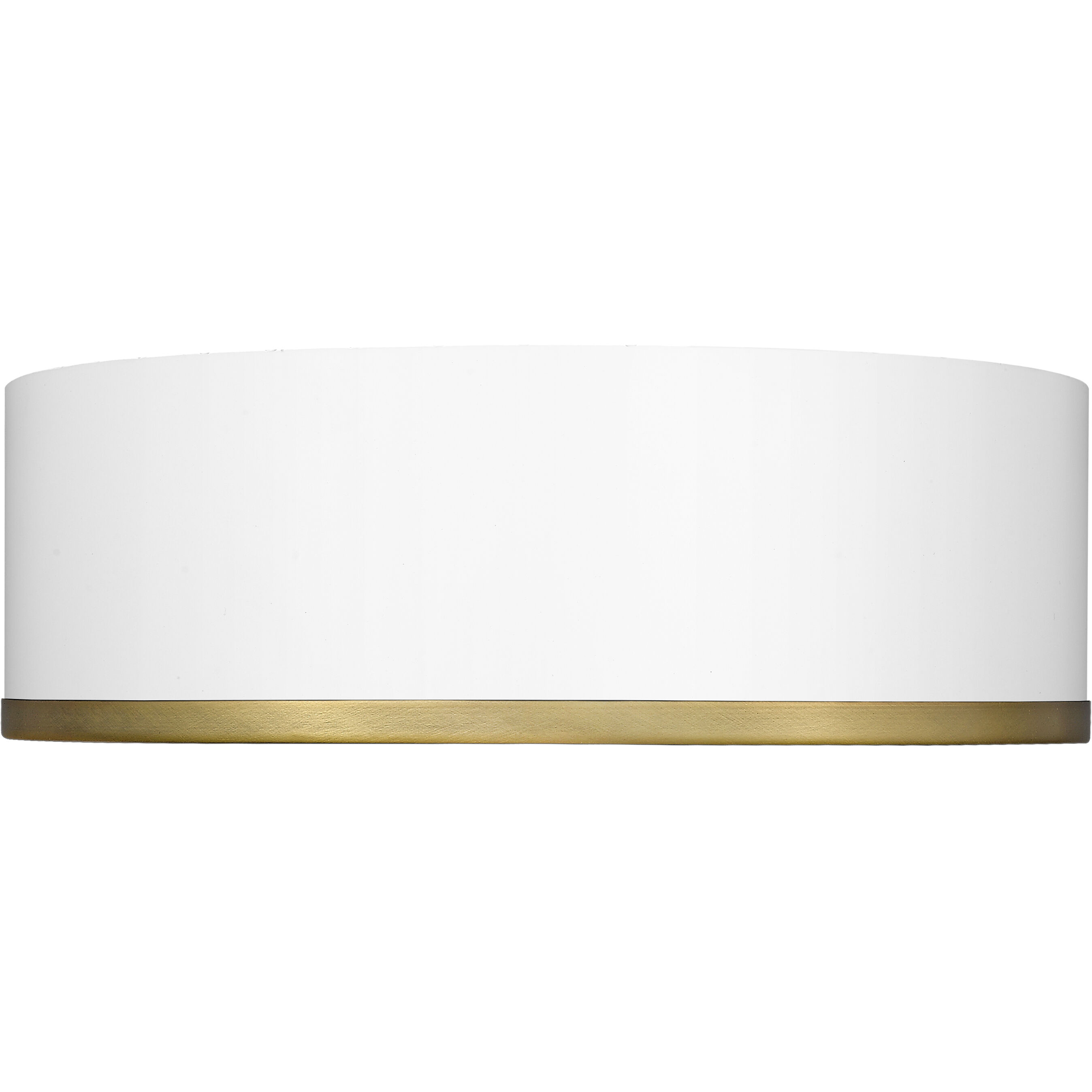 Arlo 3 Light 16 inch Matte White and Rubbed Brass Flush Mount Ceiling Light