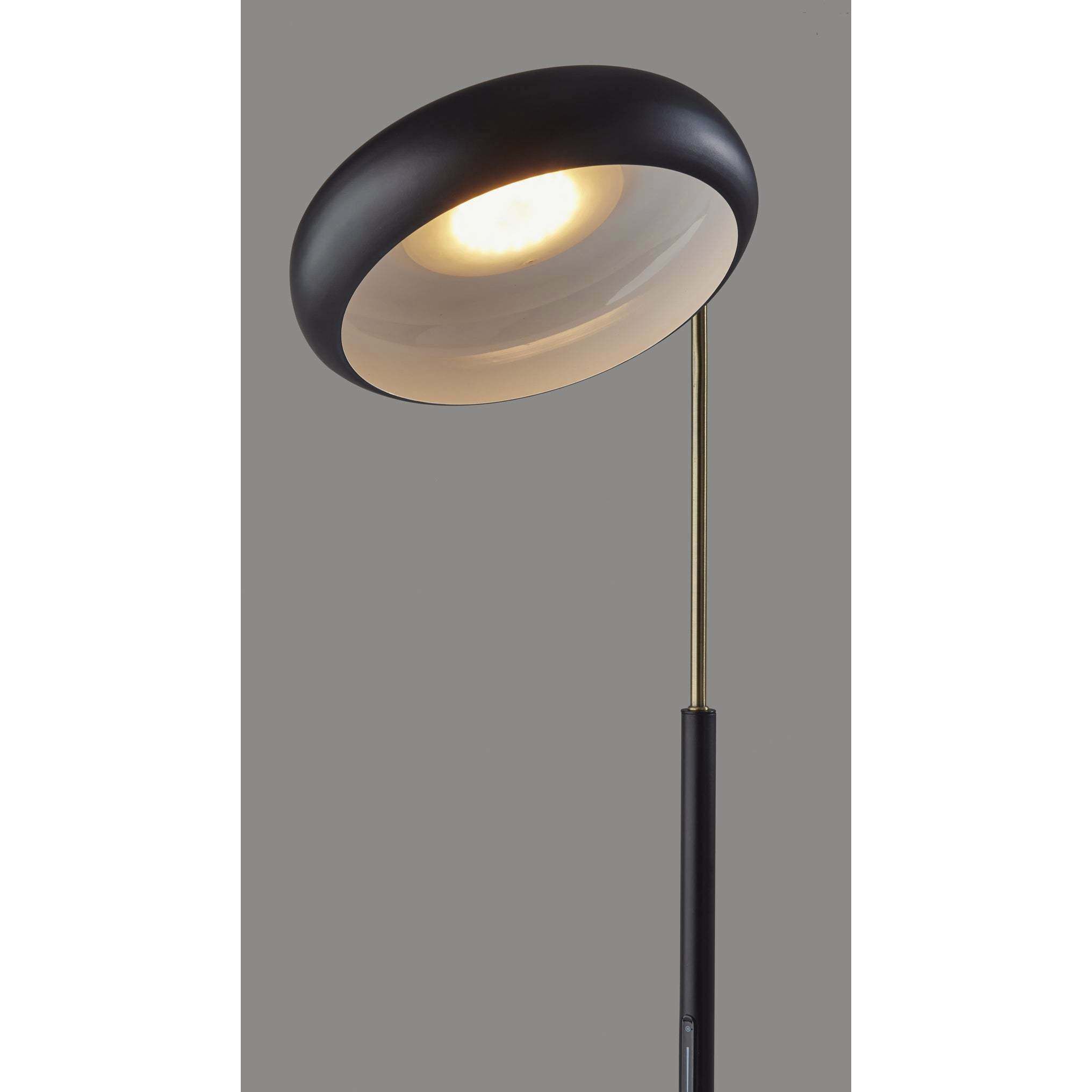 Lawson 60 inch 12.00 watt Black and Antique Brass Floor Lamp Portable Light