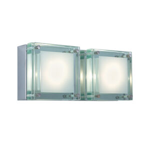 Quattro 2 Light 11 inch Chrome Wall Sconce Wall Light in Glass