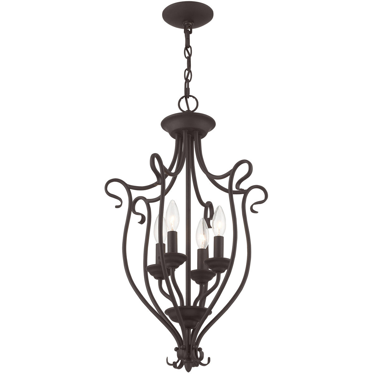 Coronado 4 Light 15 inch Bronze Foyer Chandelier Ceiling Light