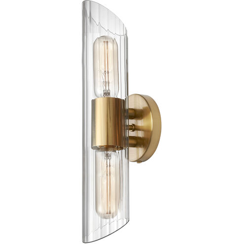 Samantha 2 Light 16 inch Aged Brass Vanity Light Wall Light