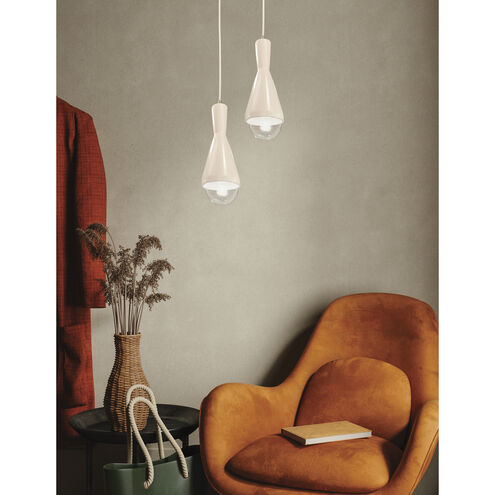 Radiance Collection 1 Light 5 inch Matte White with Brushed Nickel Pendant Ceiling Light