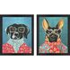 Whimsy Dog Multi and Blue and Green and Black Framed Art, Propac