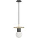 Newport 1 Light 8 inch Brushed Brass and Black Pendant Ceiling Light