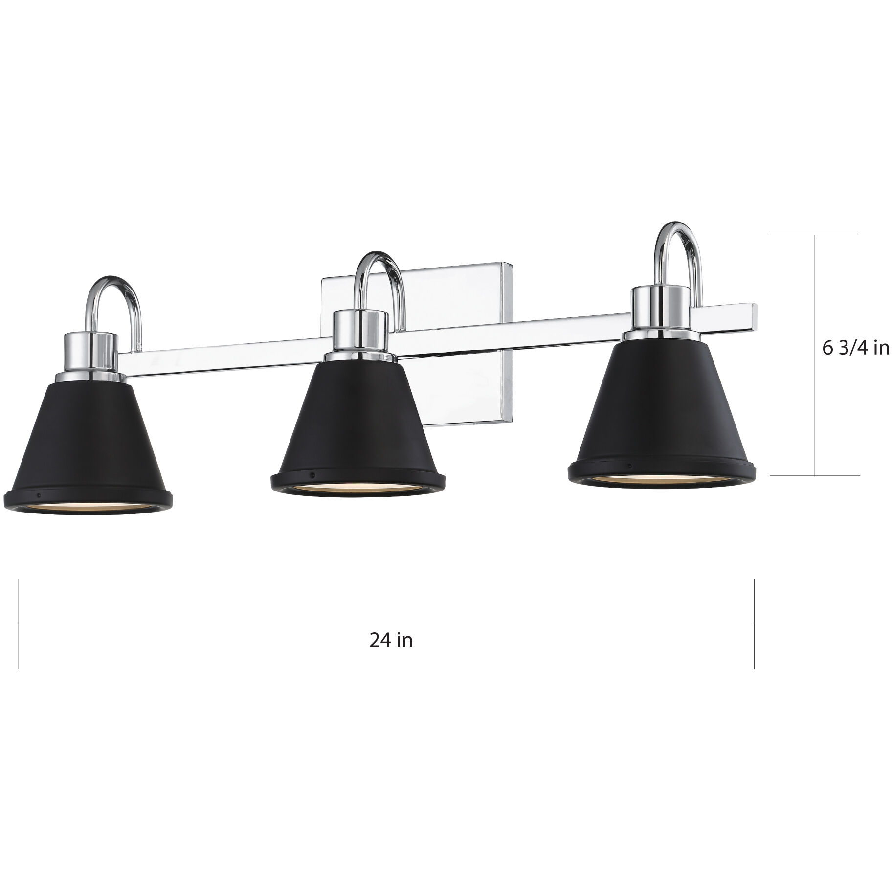 Bette LED 24 inch Polished Nickel and Matte Black Vanity Light Wall Light
