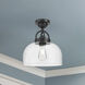 Alora Mood Lancaster 1 Light 11.5 inch Matte Black Semi Flush Mount Ceiling Light