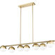 Realm Sphere Linear Chandelier Ceiling Light in Modern Gold