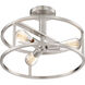 New Harbor 3 Light 15 inch Brushed Nickel Semi-Flush Mount Ceiling Light