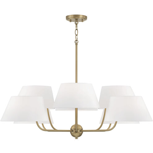 Welsley 8 Light 40 inch Aged Brass Chandelier Ceiling Light