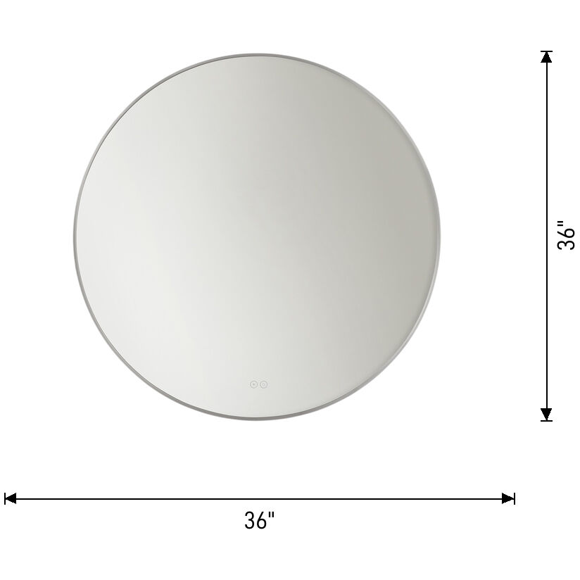 Cadre 36 X 36 inch Brushed Nickel Backlit Wall Mirror