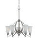 Canroe 5 Light 26 inch Brushed Steel Chandelier Ceiling Light