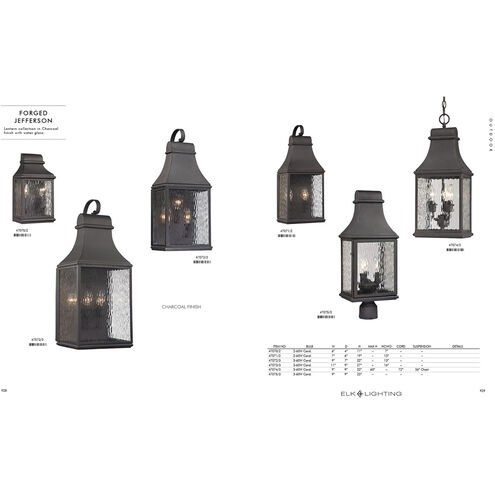 Chad 3 Light 9 inch Charcoal Outdoor Hanging Light