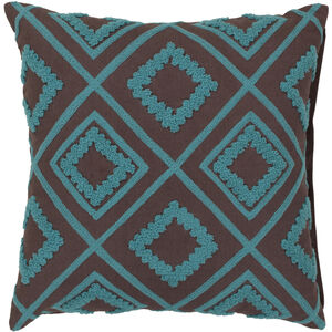 Tribe Aqua / Medium Brown Accent Pillow