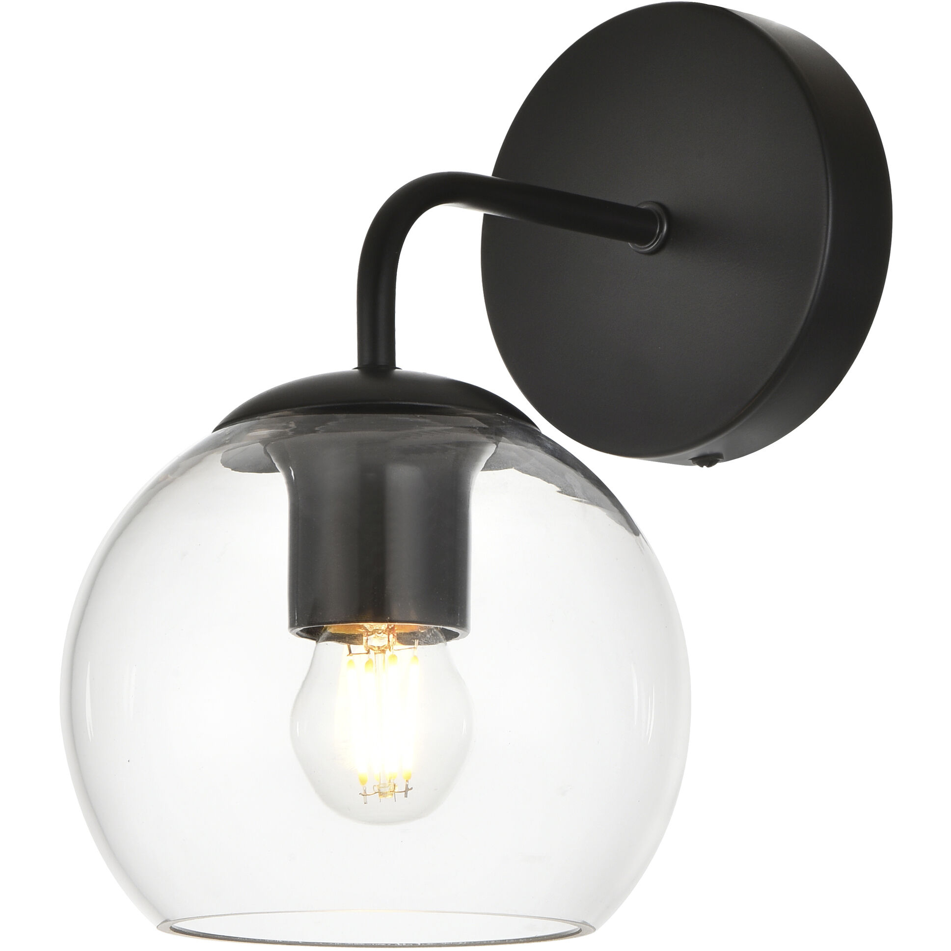 Genesis 1 Light 6 inch Black Bath Sconce Wall Light