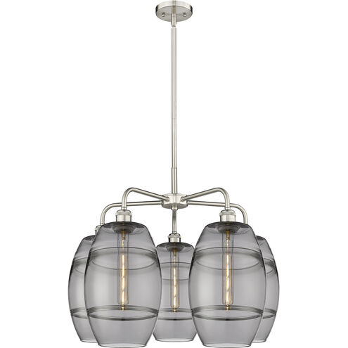 Ballston Vaz 5 Light 26 inch Satin Nickel Stem Hung Chandelier Ceiling Light