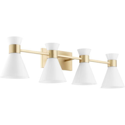 Beldar 4 Light 38 inch Aged Brass Vanity Light Wall Light