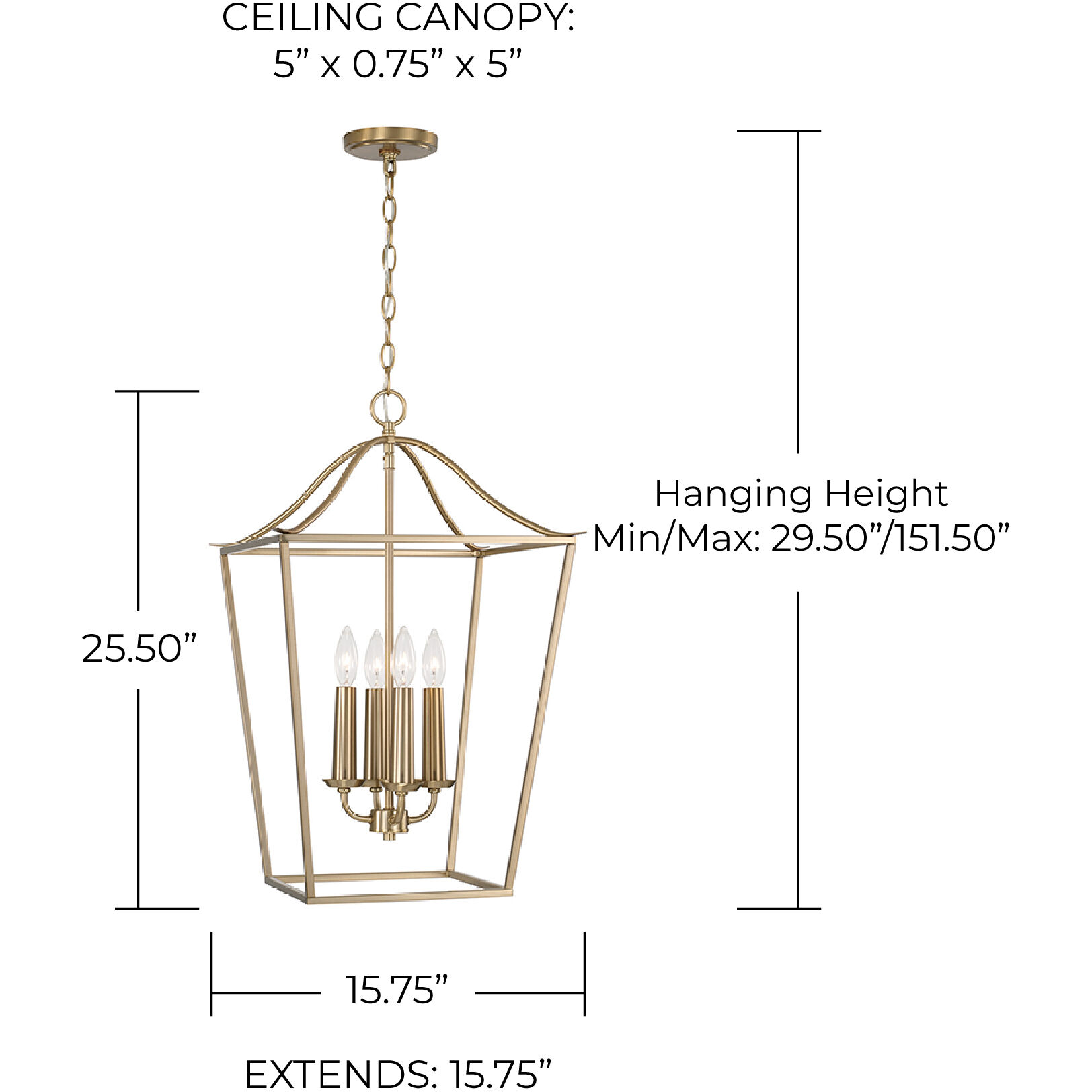 Grady 4 Light 15.75 inch Matte Brass Foyer Ceiling Light