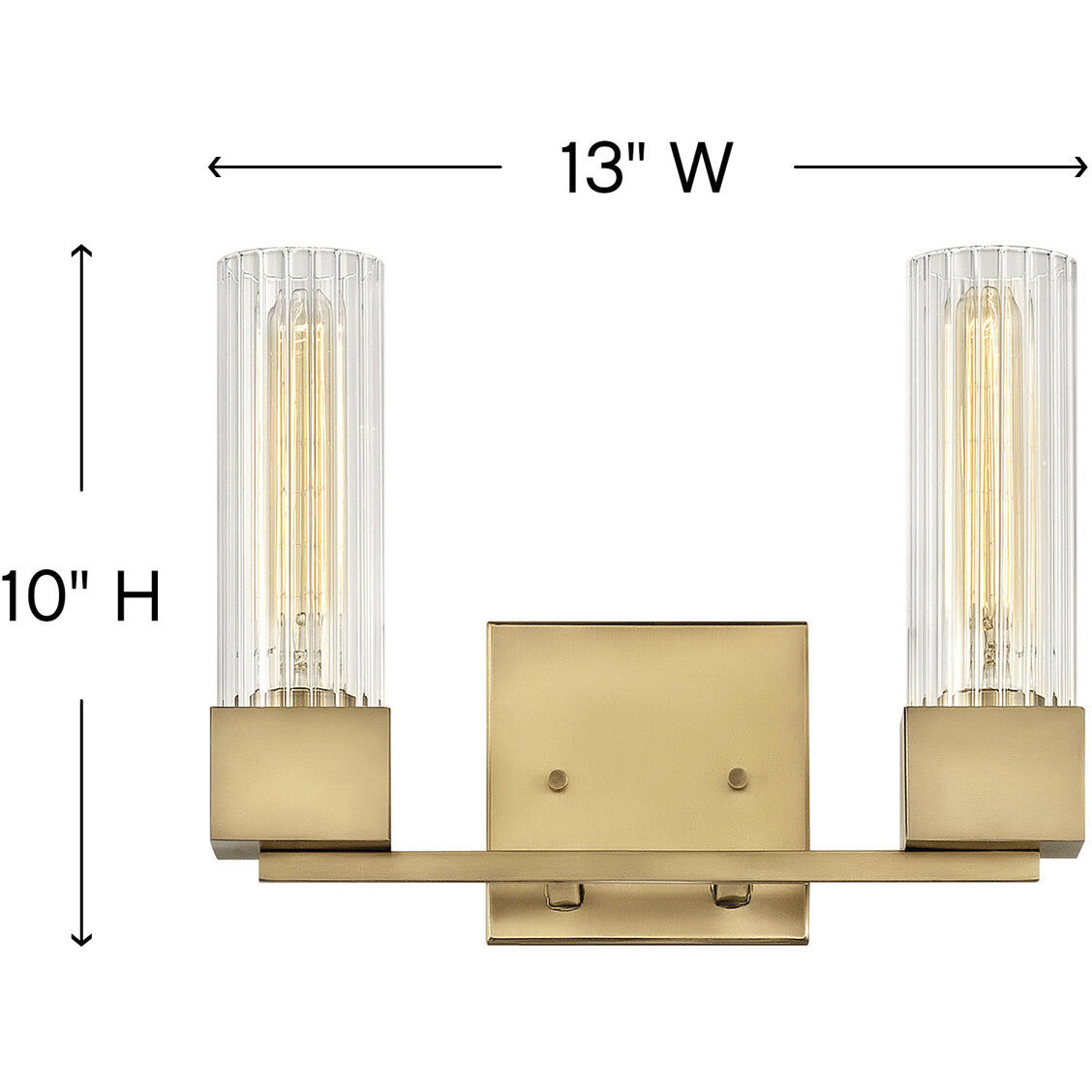 Xander 2 Light 13 inch Heritage Brass Vanity Light Wall Light