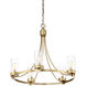 Modern 5 Light 26 inch Natural Brass Chandelier Ceiling Light
